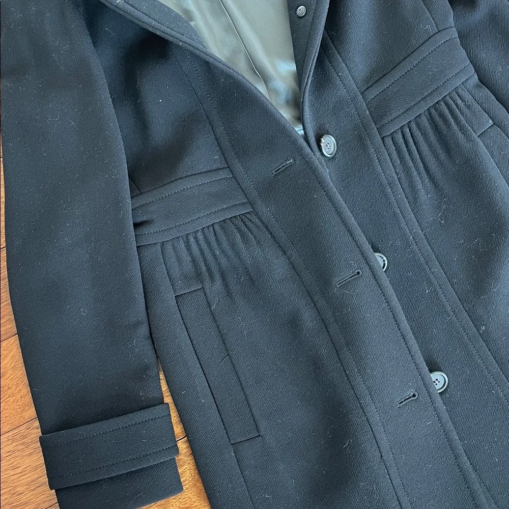 J. Crew Black Double Cloth Coat - Picture 3 of 4